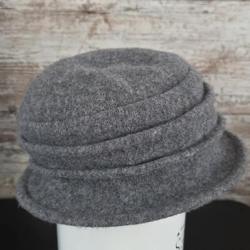 Betmar New York Stylish Wool Blend Gray Bucket Fedora Hat